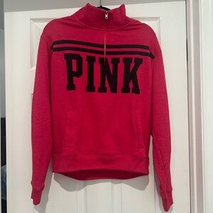 PINK deep pink pull over half zip